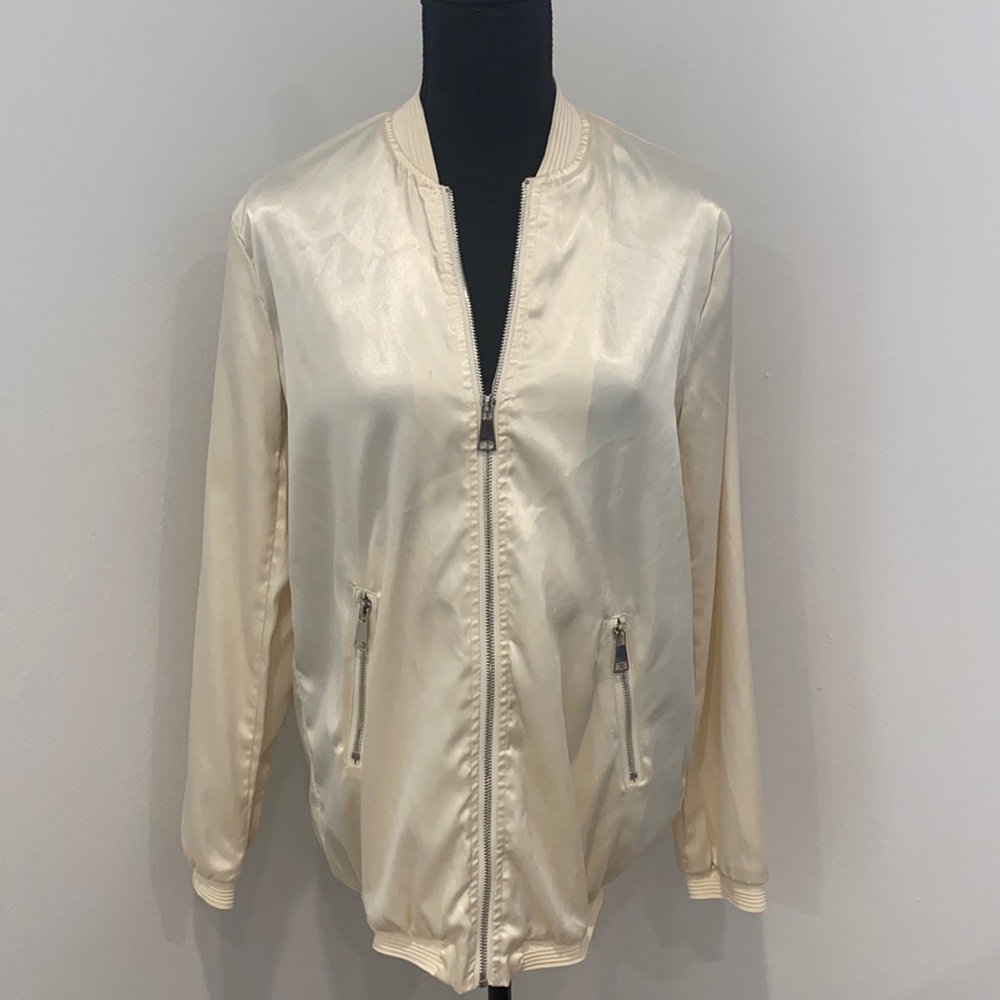 Cream bomber jacket